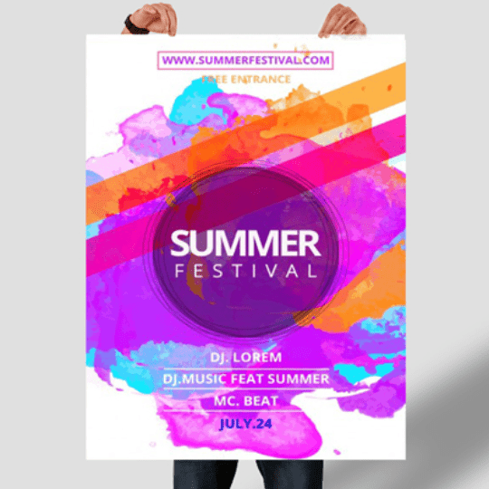 Custom printed summer festival concert poster – full-color promotional poster designed by Huskerprint in Omaha