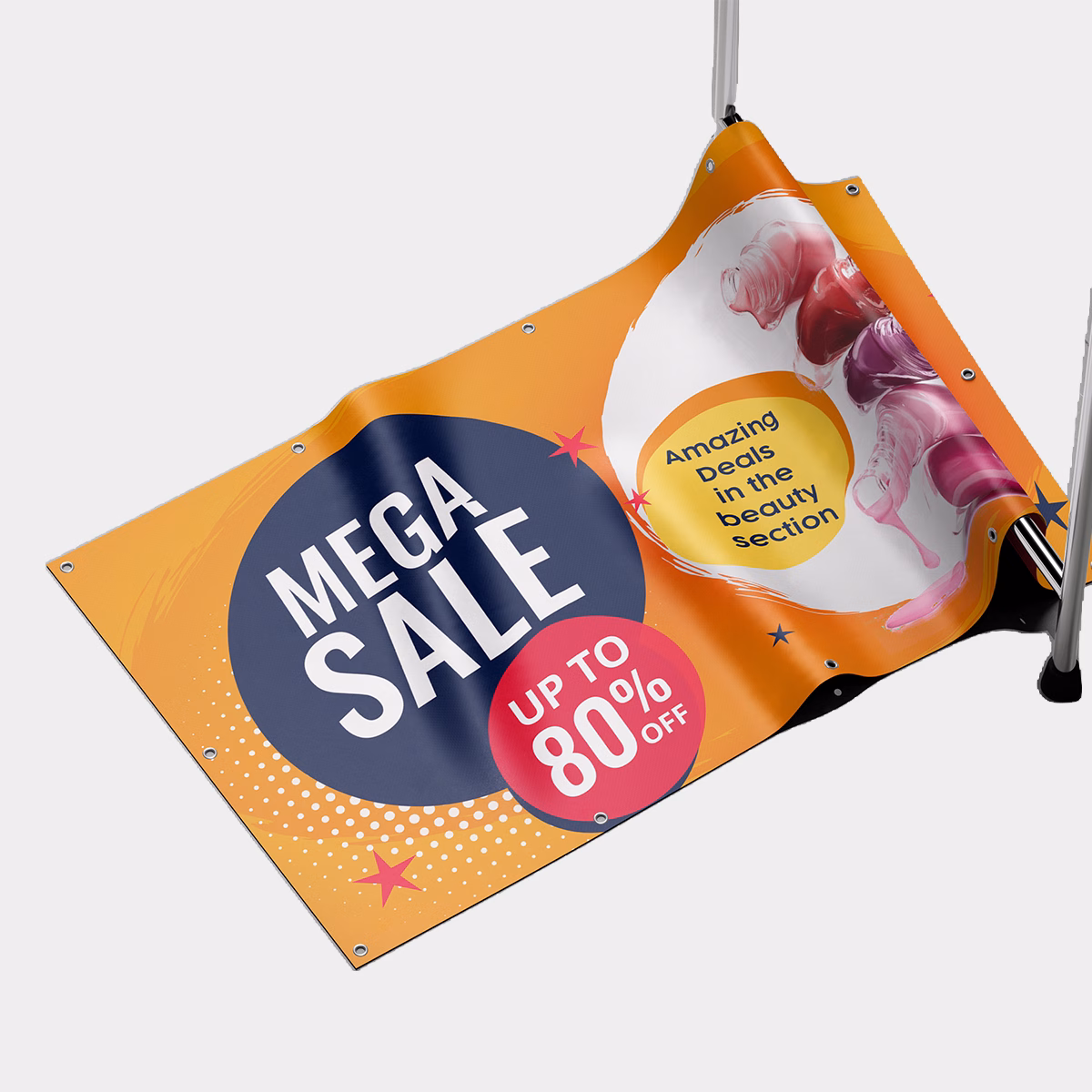 Custom Printed Business Banner Displayed Outdoors