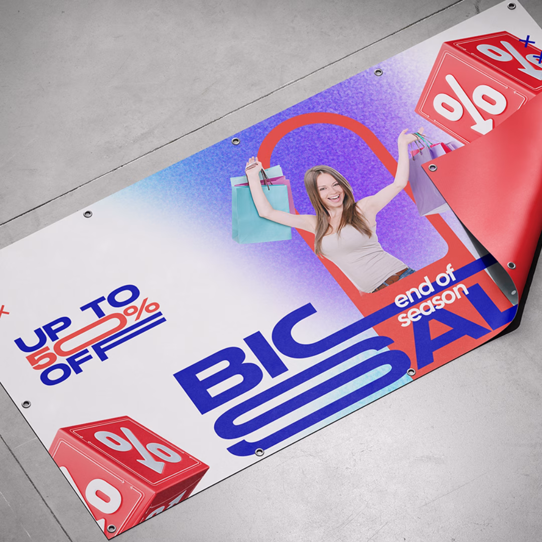 Large Custom Banner Displayed at a Business Event